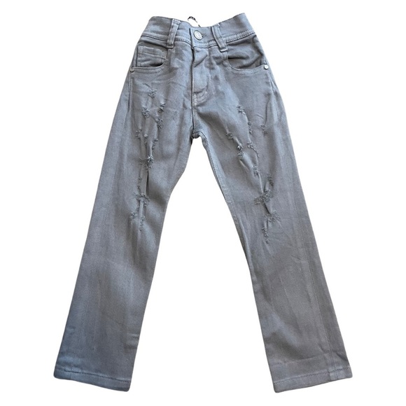 Manuell & Frank Made In Italy Kids Sz 24/ US 8 Gray Adjustable Distressed  Pants - Picture 1 of 7